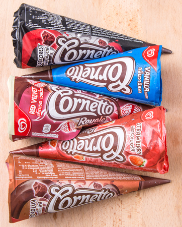 PUTRAJAYA MALAYSIA  JUN 22ND 2015. Unilever's Cornetto ice cream. Unilever is the world's thirdlargest consumer goods multinational company and owns over 400 products.のeditorial素材