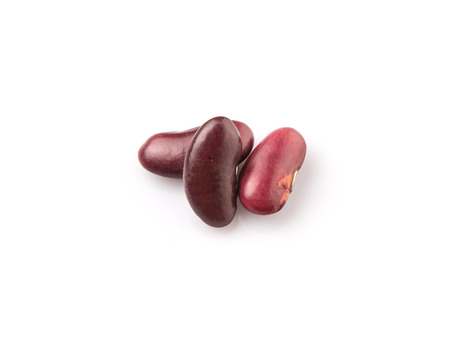 Red kidney beans over white backgroundの写真素材