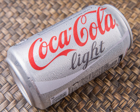 PUTRAJAYA MALAYSIA  JUNE 28TH 2015. Coca Cola Diet on wicker background. Coca Cola drinks are...