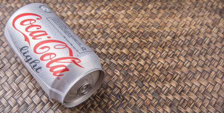 PUTRAJAYA MALAYSIA  JUNE 28TH 2015. Coca Cola Diet on wicker background. Coca Cola drinks are...