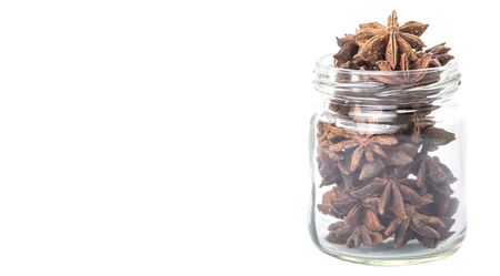 Star anise spice over white backgroundの写真素材