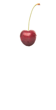 Red cherry fruit over white background