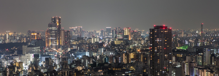 TOKYO, JAPAN - AUGUST 8TH, 2014: View of Tokyo metropolis at night . Tokyo is one of the 47 prefecture of Japan and is the capital of Japan. it is also Japan's largest city.のeditorial素材