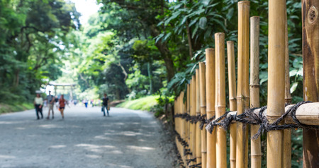TOKYO, JAPAN - AUGUST 16TH 2015. Meiji Shrine, located in Shibuya, Tokyo, is the Shinto shrine, dedicated to the deified spirits of Emperor Meiji, the 122nd Emperor of Japan and his wife.のeditorial素材