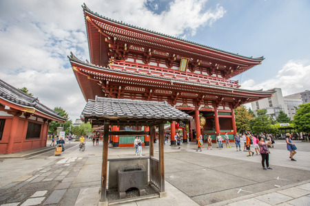 ASAKUSA, TOKYO, JAPAN - AUGUST 22ND, 2015: Founded in 645 CE, Sensoji shrine is an ancient Buddhist temple and Tokyo's oldest temple.のeditorial素材
