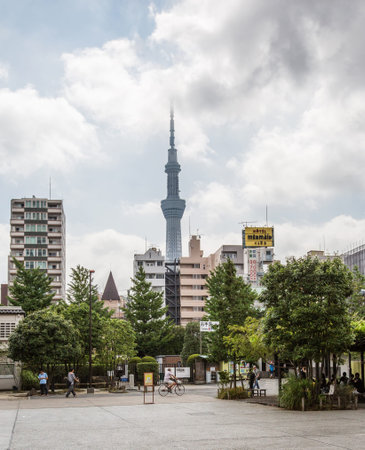 TOKYO - AUGUST 22ND, 2015 Tokyo Skytree at noon. The Skytree is the world's second tallest...