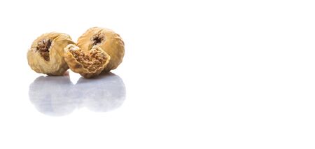 Dried fig over white backgroundの写真素材