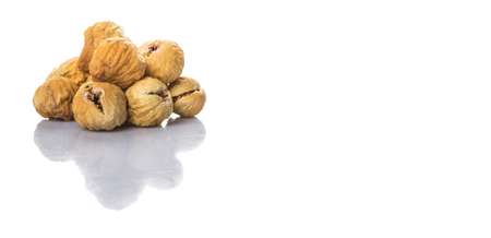 Dried fig over white backgroundの写真素材