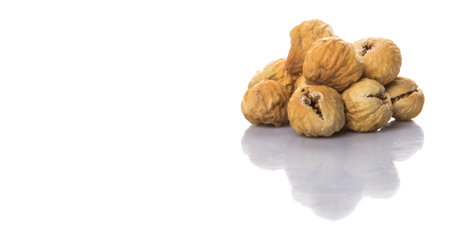 Dried fig over white background