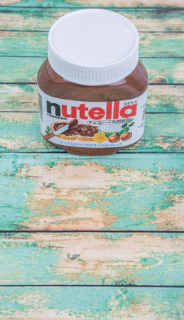 TOKYO, JAPAN - 2ND OCTOBER, 2015. First introduced in 1964 Nutella is the brand name of an Italian...
