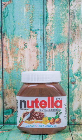 TOKYO, JAPAN - 2ND OCTOBER, 2015. First introduced in 1964 Nutella is the brand name of an Italian...