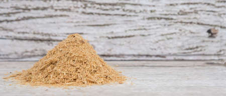 Lemongrass powder over wooden backgroundの写真素材