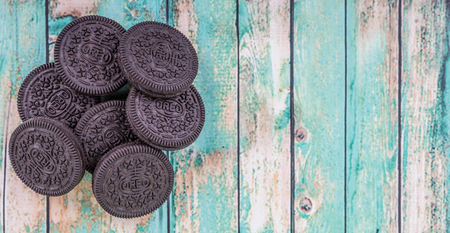 TOKYO, JAPAN - OCTOBER 11TH 2015. Oreo is a sandwich cookie with a sweet cream filling by Nabisco Division of Mondelez International and is the best selling cookie in the United States.のeditorial素材