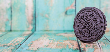 TOKYO, JAPAN - OCTOBER 11TH 2015. Oreo is a sandwich cookie with a sweet cream filling by Nabisco Division of Mondelez International and is the best selling cookie in the United States.のeditorial素材