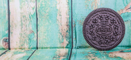 TOKYO, JAPAN - OCTOBER 11TH 2015. Oreo is a sandwich cookie with a sweet cream filling by Nabisco Division of Mondelez International and is the best selling cookie in the United States.のeditorial素材