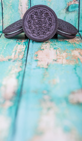 TOKYO, JAPAN - OCTOBER 11TH 2015. Oreo is a sandwich cookie with a sweet cream filling by Nabisco Division of Mondelez International and is the best selling cookie in the United States.のeditorial素材