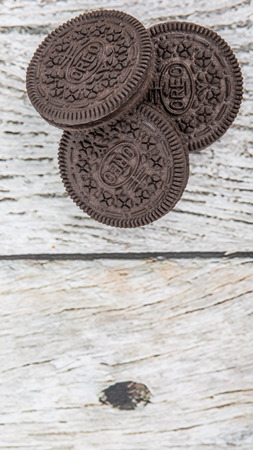 TOKYO, JAPAN - OCTOBER 11TH 2015. Oreo is a sandwich cookie with a sweet cream filling by Nabisco Division of Mondelez International and is the best selling cookie in the United States.のeditorial素材