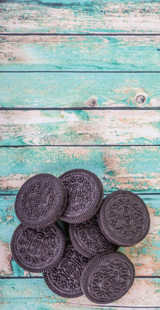 TOKYO, JAPAN - OCTOBER 11TH 2015. Oreo is a sandwich cookie with a sweet cream filling by Nabisco Division of Mondelez International and is the best selling cookie in the United States.のeditorial素材