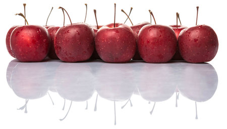 Crab apple fruit over white backgroundの写真素材