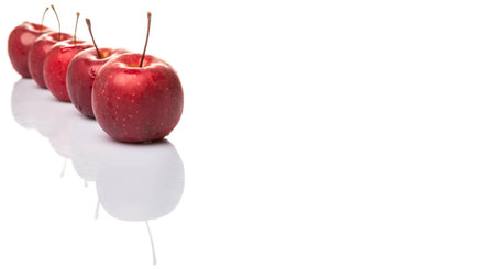 Crab apple fruit over white backgroundの写真素材