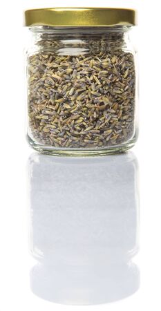 Dried lavender herbal tea in mason jarの写真素材