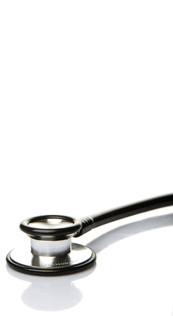 Medical stethoscope over white backgroundの写真素材