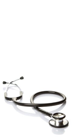 Medical stethoscope over white backgroundの写真素材