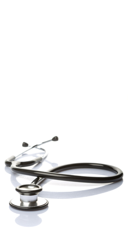 Medical stethoscope over white backgroundの写真素材
