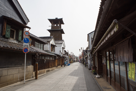 Kawagoe, Saitama, Japan - 9th April 2016. Locals and tourists in Kawagoe town. Originating from Japan's Edo Period, Kawagoe town is also known as Little Edo.のeditorial素材