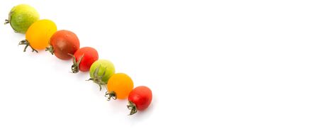 Colorful cherry tomatoes over white backgroundの写真素材