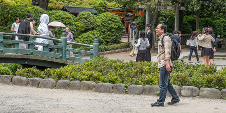 NEZU, TOKYO - MAY 14TH, 2016. Nezu Shrine or Nezu Jinja is a traditional and historical Shinto shrine. Shinto is the indigenous faith of the Japanese people.のeditorial素材