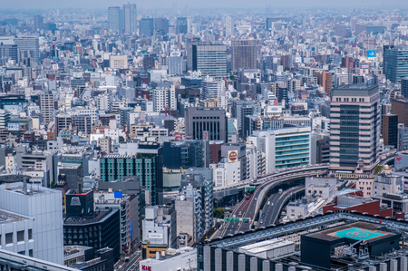 TOKYO, JAPAN - MAY 30TH, 2016. View of Tokyo buildings and skyline.のeditorial素材