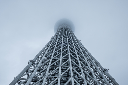 TOKYO, JAPAN, SEPTEMBER 4TH 2016 - View of Tokyo Skytree building, At 634 meter tall, is the highest free standing broadcast tower in the world and the tallest structure in Japan.のeditorial素材