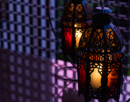 Ramadhan or Eid lantern in at dawn.の写真素材