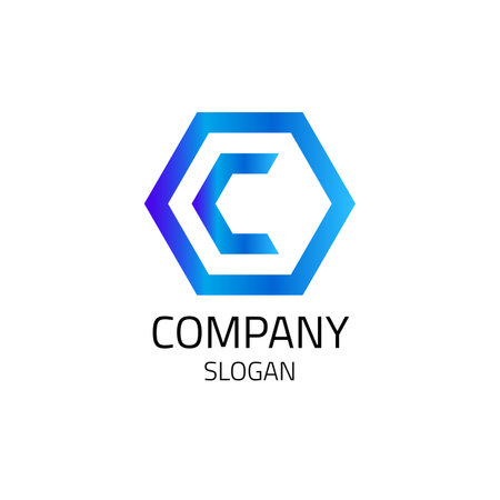 Hexagon monogram logo and letter.のイラスト素材