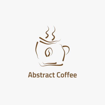 Abstract logo of a cup of hot coffee.のイラスト素材