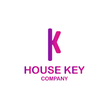 Key logo and letters in purple gradient color.のイラスト素材