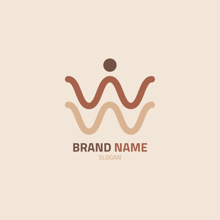 Line and circle logo in the shape of a human and letters.のイラスト素材