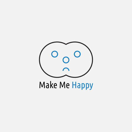 The logo is a combination of lines and circles that resembles a gloomy face.のイラスト素材