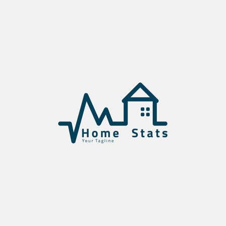 House logo with statistics line.のイラスト素材