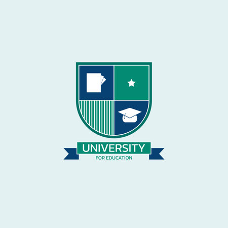 University emblem logo with four shape sections.のイラスト素材