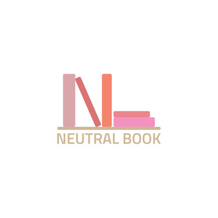 Shelf and books logo resembling the letter N.のイラスト素材