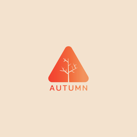 Triangular logo with dry tree negative space and forming the letter A.のイラスト素材