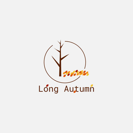 Tree logo in autumn, forming the letter L.のイラスト素材