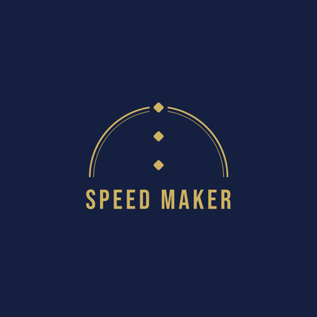 Logo with a shape resembling a speedometer and a dome.のイラスト素材
