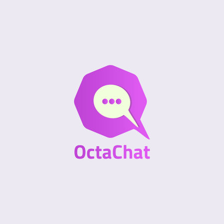 Chat app logo with octagon shape and letter Q.のイラスト素材