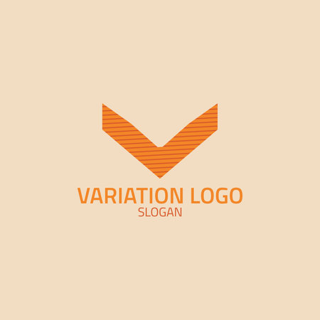 Abstract letter V logo with line pattern.のイラスト素材