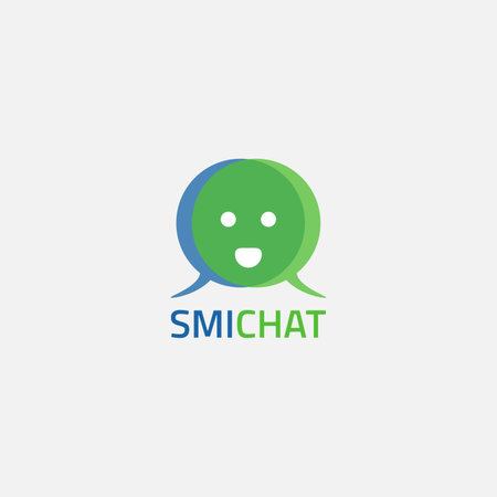 Chatting app logo with legged emoticon shape.のイラスト素材