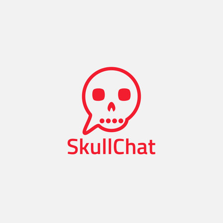 Social media application logo with skull shape.のイラスト素材