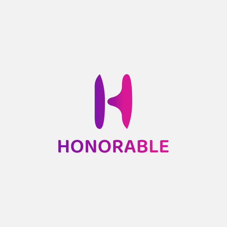 Unique letter H logo with purple gradient color.のイラスト素材